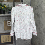 Charter Club Printed Flannel Pajama Set Delicate Cardinal White Multi 1X