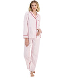 Charter Club Womens Cotton Flannel Pajama Shirt Top 100189806MS Pinstripe Red S
