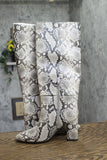 A New Day Tall Block Heel Faux Snakeskin Knee-High Boots Snake Gray Multi 6.5M