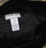 Alex & Sophia Juniors High Rise Front Slit Wide Leg Velvet Pants Black S