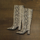 A New Day Tall Block Heel Faux Snakeskin Knee-High Boots Snake Gray Multi 6.5M
