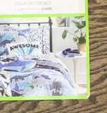 Charter Club Kids Dino Camo 3-Piece Cotton Comforter Set Blue Multi Full / Queen