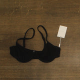 Solid & Striped Eva Bikini Top Cloud Terry Underwire Swim Top Noir Black M