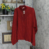 Anne Klein Womens Ribbed Trim Tunic Poncho Sweater 23000008 Titan Red L/XL