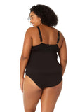 Anne Cole Womens Plus Size Twist Front Underwire Tankini Swim Top Black 18W