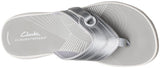 Clarks Women Breeze Reyna Cloudsteppers Thong Sandals 26181818 Silver Gray 5M