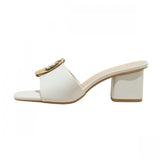 A New Day Womens Diana Buckle Mule Heels 89998799 Cream Off White 8M