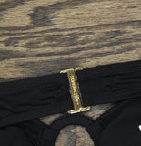 Lauren Ralph Lauren Womens Beach Club Solid Macrame Ring Top Bikini Black 10
