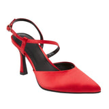 A New Day Womens Rosemary Heels Satin Strappy 94646855 Red 7M
