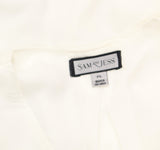Sam & Jess Womens Woven Petite Puff-Sleeve Top New Ivory Off White PL