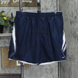 Nike Mens Drawstring Board Shorts Swim Trunks Navy Blue / White 2XL