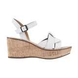 White Mountain Womens Simple Platform Wedge Sandal White Multi 7.5M
