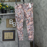 Calvin Klein Size Printed High-Waist 7/8 Leggings Conceal Creamsicle Brown 1X