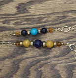 Boho Station Infinity Chain Link Beaded Necklace Gold Multi 36"
