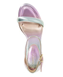 Kenneth Cole New York Block Heel Luisa Wedge Sandal Rose Gold Multi Pink 7M