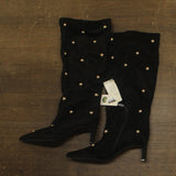 A New Day Studded Faux Suede Mid-Calf Boots 94568948 Jet Black / Gold 11M