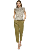 DKNY Women's Printed Flutter-Sleeve Mock-Neck Top UH2TID52