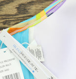 Bleu by Rod Beattie Convertible Cross-Back Bikini Swim Top White / Multi 34DD