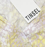 Tinsel Midi Snake Print Balloon Sleeve Wrap Dress MYPD017541 Gray Multi PXL