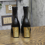 A New Day Womens Sienna Low Shaft Heeled Boots 94637416 Black / Gold 8M