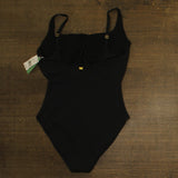 Bleu By Rod Beattie Ribbed Square-Neck One Piece Swimsuit RBWL25971X Black 20W