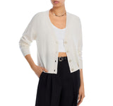 Aqua Womens Cashmere V-Neck Button Up Cardigan Sweater V10337 Ash Off White 2XL