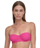 DKNY Womens Textured Molded Balconette Bikini Top Wildberry Purple Pink XL