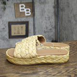 A New Day Womens Casey Flatform Slide Sandals 89998665 Beige Brown 8.5M