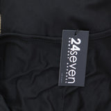 24Seven Womens Plus Size Knit Faux Wrap Short Sleeve Dress Black 1X