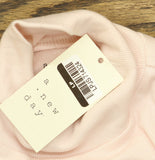A New Day Womens Long Sleeve Knit Ribbed Cotton Blend Turtleneck Top Pink S