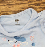 Kids Headquarters Toddler Girls Knit Long Sleeve Ruffle Top Blue Multi 3T