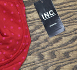 INC International Concepts Womens Floral Mesh Thong Bodysuit Crimson Leaf Red L