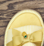 Isotoner Womens Charm Pineapple Fruit Slide Slippers F9881 Yellow L (8.5-9)