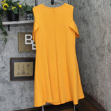 24seven Comfort Apparel Size Ruffle A-line Knee Length Dress Peach Orange 3X