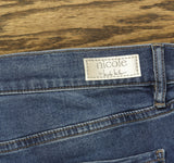 nicole By Nicole Miller Printed Cuff Ankle Jeans Dark Wash Animal Blue 14