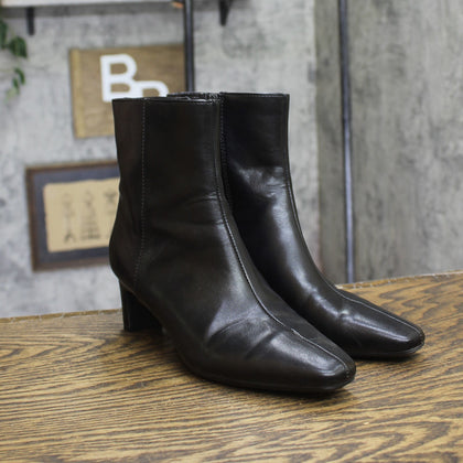 A New Day Faux Leather Block Heel Boots Black 6M