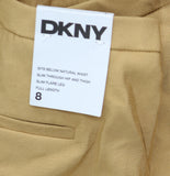 DKNY Womens High-Rise Side Pocket Sueded Canvas Pants UE5P8047 Whiskey Brown 8