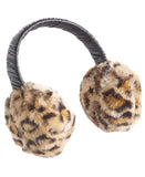 INC International Concepts Womens Faux Fur Earmuffs Fauzzy Leopard Brown / Black