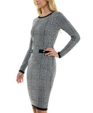 BCX Juniors Round-Neck Sequin-Embellished Bodycon Dress 1103894 Black Multi XL