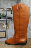 INC International Concepts Womens Fawne Leather Riding Boots Cognac Brown 7M