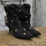 A New Day Justice Studded Faux Suede Mid-Calf Boots 94568947 Jet Black 10M