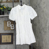 Cece Womens V-Neck Babydoll Tiered Dress 7023936 New Ivory Off White S