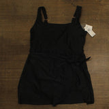 Raisins Calabria Side-Tie Swimdress One Piece Swimsuit N840087 Black 16W