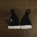 Lauren Ralph Lauren Womens Banded Modern V-Neck Bikini Swim Top Black / White 12