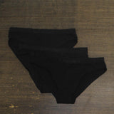 Calvin Klein Womens Bonded Flex Seamless 3-Pack Mid Rise Bikini Panty Black M