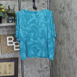 Jenni Womens Short Sleeve Pajama Shirt Top 100173182MS Tonal Marble Blue 2XL