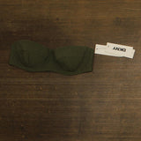 DKNY Textured Molded Balconette Bikini Swim Top DIMTS470 Moss Green S