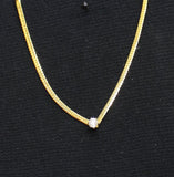 Erica Lyons Necklace with Stone Accent, Spring Ring Clasp Gold Yellow 17.5"