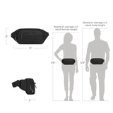 Travelon Anti-Theft Metro Waist Fanny Belt Bag Pack 43418-500 Black One Size