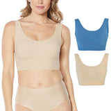 Rhonda Shear Womens 2-pack Invisible Body Bra with Lift 689690 Nude / Blue XL